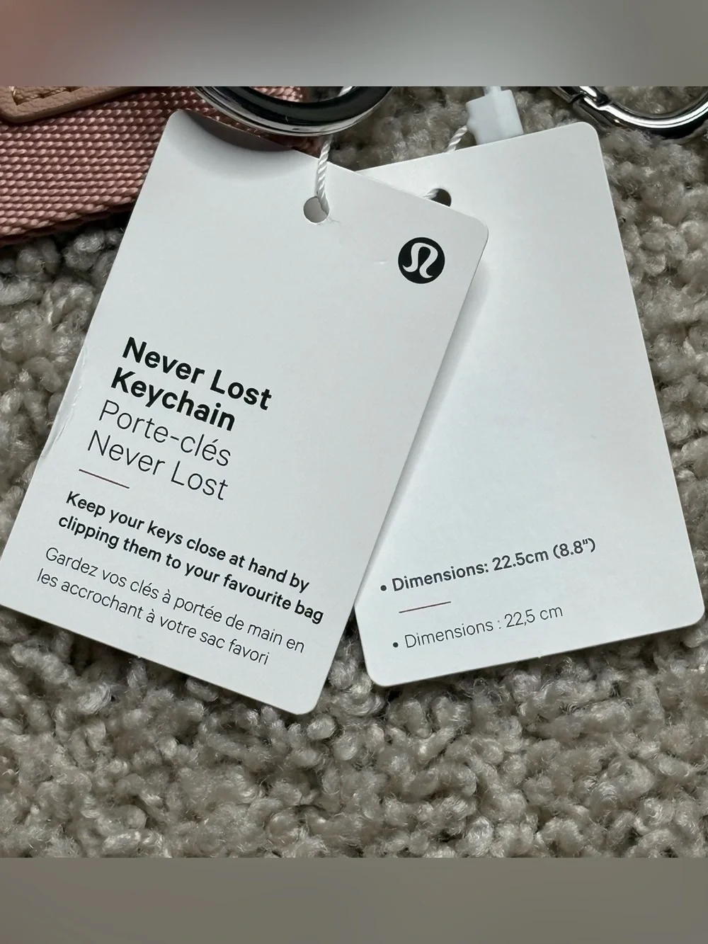 Lululemon Never Lost Keychain